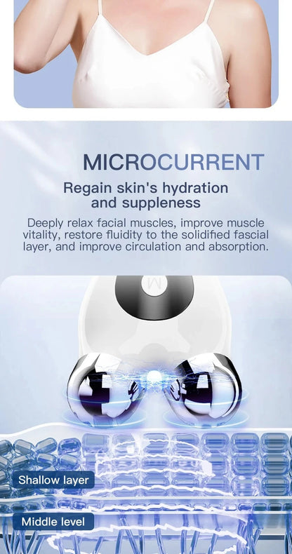 Portable V-Face Microcurrent Lift Roller
