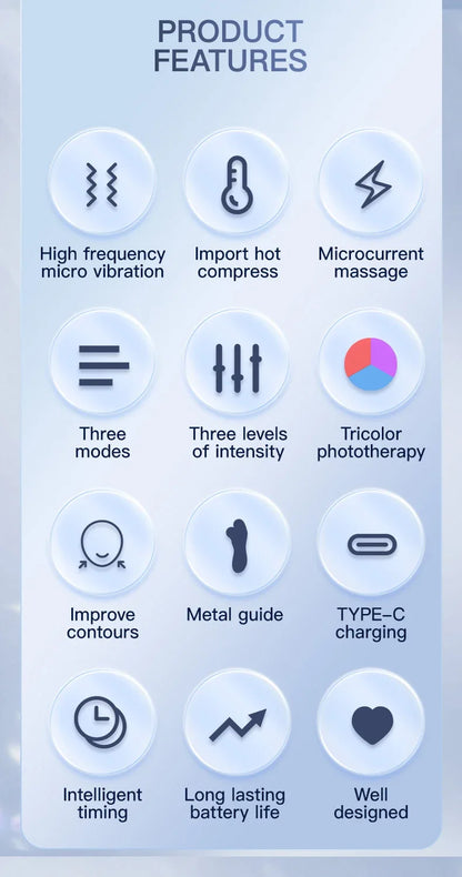 Portable V-Face Microcurrent Lift Roller