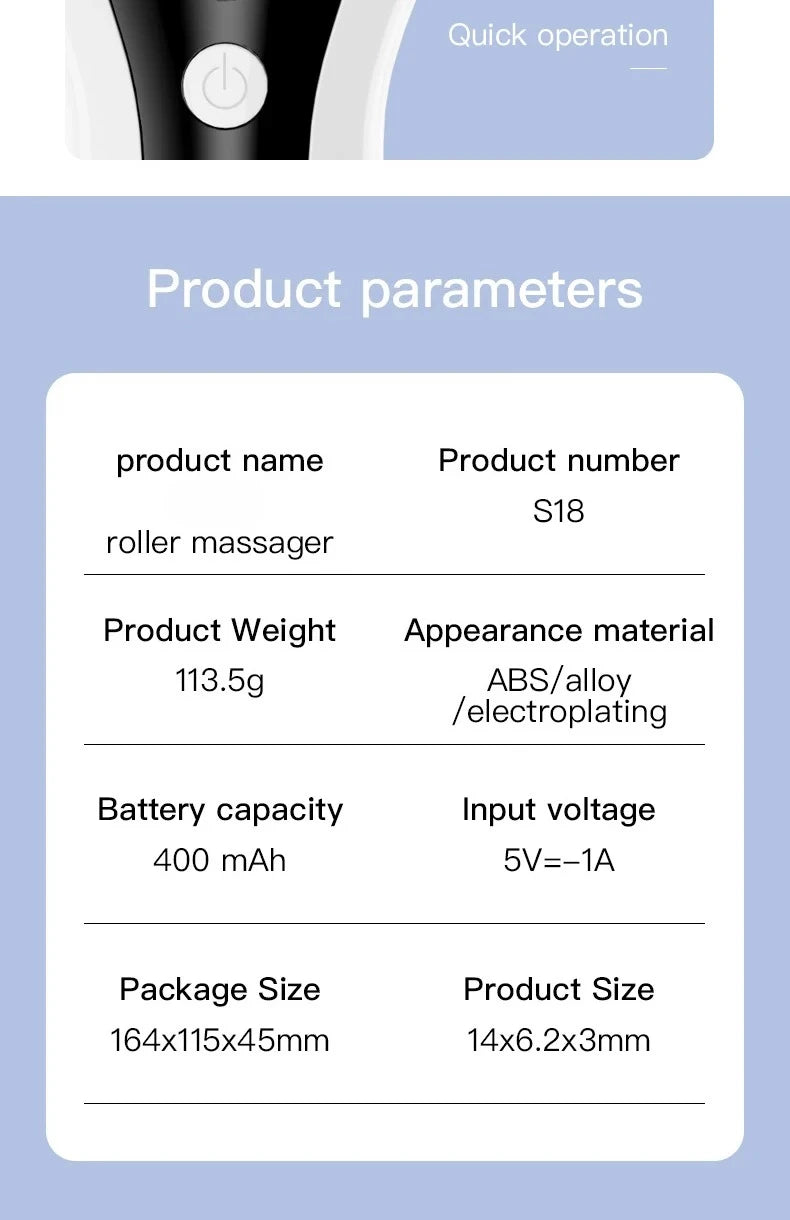 Portable V-Face Microcurrent Lift Roller